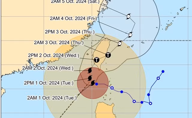 Bão Krathon chuyển hướng trong ngày 1-10 - Ảnh: PAGASA