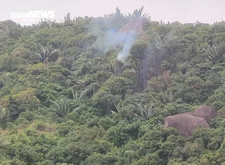 Hiện trường vụ rơi máy bay, lực lượng chức năng đang tiếp cận.