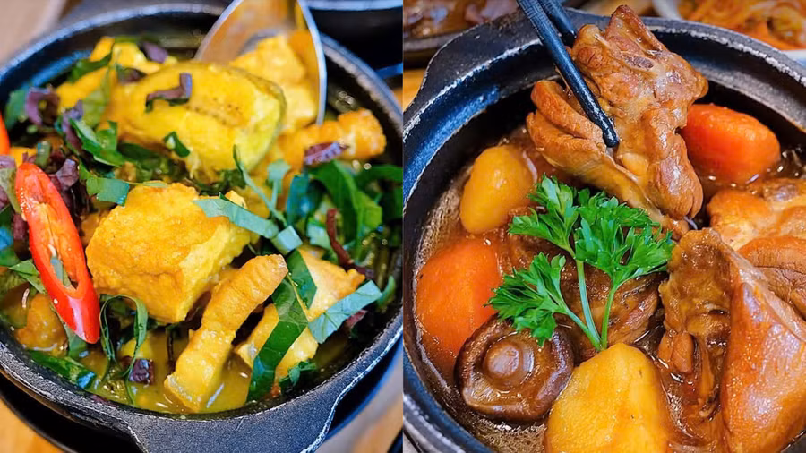 Ốc om chuối đậu, gà om nấm hương mang hương vị dân dã, mộc mạc của làng quê Bắc Bộ.