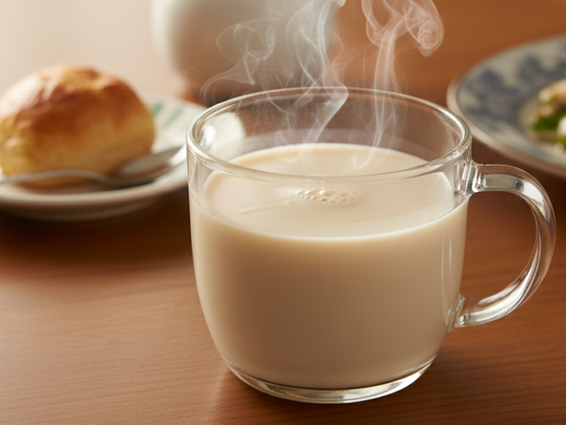 Sữa đậu nành có lợi cho sức khỏe khi dùng để thay thế các bữa ăn nhẹ giàu tinh bột, chất béo có hại. ẢNH: AI
