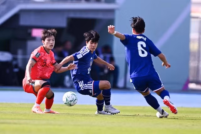 U.23 Hàn Quốc (bìa trái) tiếp tục lỡ hẹn với chung kết U.23 châu Á. ẢNH: AFC