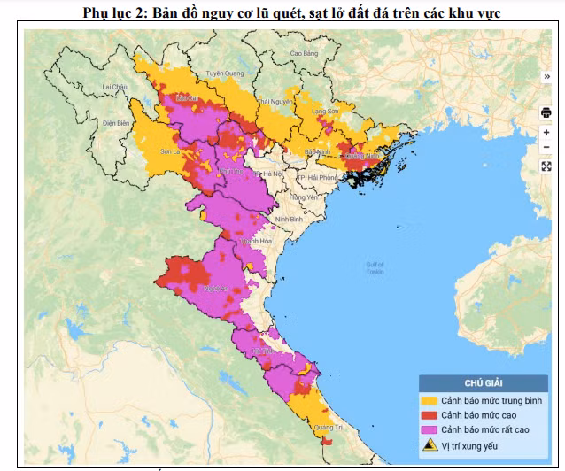 Hàng loạt địa phương có nguy cơ lũ quét và sạt lở đất