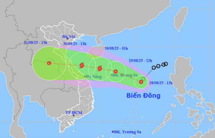 Dự báo hướng di chuyển của áp thấp nhiệt đới với khả năng lớn sẽ mạnh thành bão số 6 Dự báo hướng di chuyển của áp thấp nhiệt đới với khả năng lớn sẽ mạnh thành bão số 6