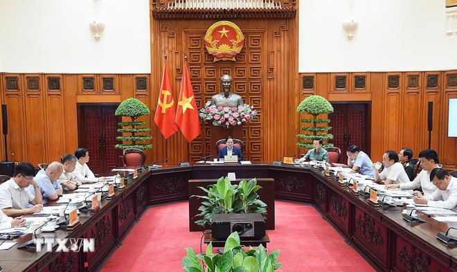 Thủ tướng Phạm Minh Chính chủ trì cuộc họp Thường trực Chính phủ về dự án sân bay Gia Bình. (Ảnh: Dương Giang/TTXVN) Thủ tướng Phạm Minh Chính chủ trì cuộc họp Thường trực Chính phủ về dự án sân bay Gia Bình. (Ảnh: Dương Giang/TTXVN)