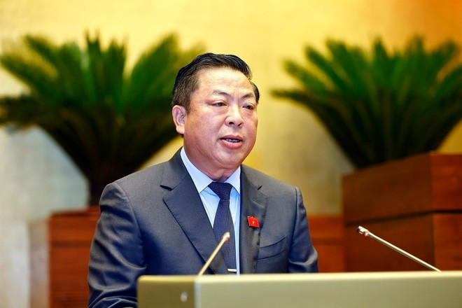 Bộ trưởng Bộ Xây dựng Trần Hồng Minh trình bày Tờ trình về chủ trương đầu tư Dự án đầu tư xây dựng đường bộ cao tốc Quy Nhơn-Pleiku. (Ảnh: TTXVN) Bộ trưởng Bộ Xây dựng Trần Hồng Minh trình bày Tờ trình về chủ trương đầu tư Dự án đầu tư xây dựng đường bộ cao tốc Quy Nhơn-Pleiku. (Ảnh: TTXVN)