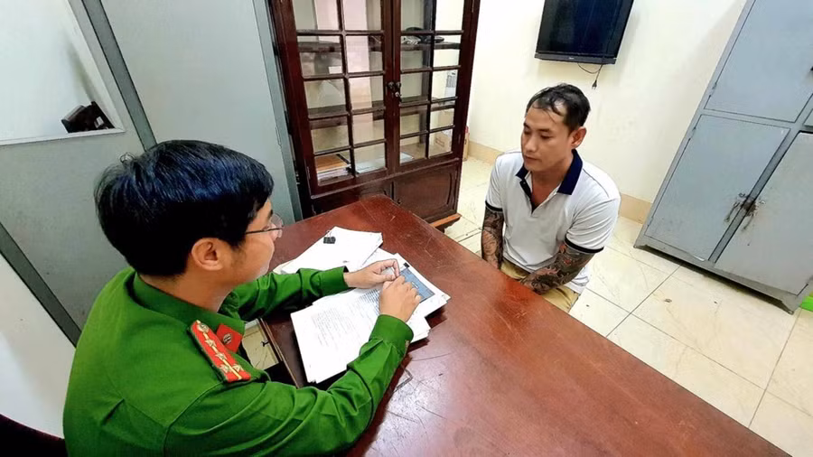Cơ quan công an đang lấy lời khai đối tượng Thành