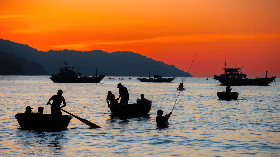 Những chiếc thuyền cập bến mang theo niềm hy vọng một ngày bội thu. ẢNH: NGUYỄN TRÌNH