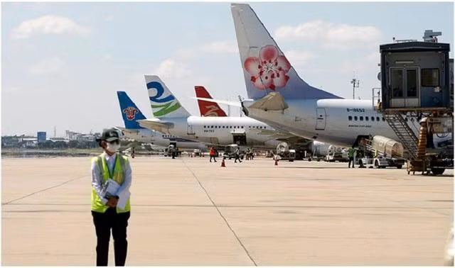 Sân bay quốc tế Phnom Penh ở Campuchia sẽ chính thức ngừng hoạt động thương mại vào nửa đêm ngày 9.7. Ảnh: Chụp màn hình Khmer Times