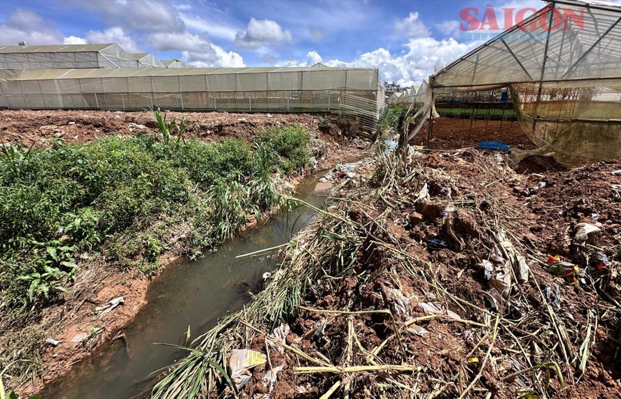 Khu vực sản xuất của người dân phía thượng nguồn nhiều lần bị nước dâng ngập do hành lang thoát nước không kịp tiêu thoát khi mưa lớn. Ảnh: ĐOÀN KIÊN Khu vực sản xuất của người dân phía thượng nguồn nhiều lần bị nước dâng ngập do hành lang thoát nước không kịp tiêu thoát khi mưa lớn. Ảnh: ĐOÀN KIÊN