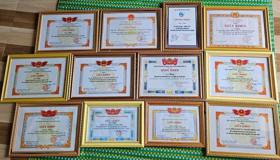 Một số giấy khen của ông Ning. Ảnh: Đồng Lai 2dl.jpg