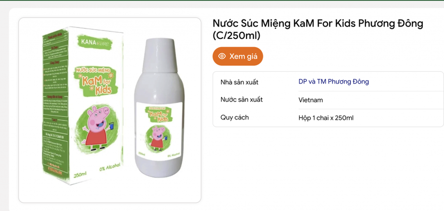 Sản phẩm Kam For Kids của Công ty Phương Đông vi phạm quy định về chất lượng và ghi nhãn. Ảnh: Internet san-pham-kam-forkkids.jpg