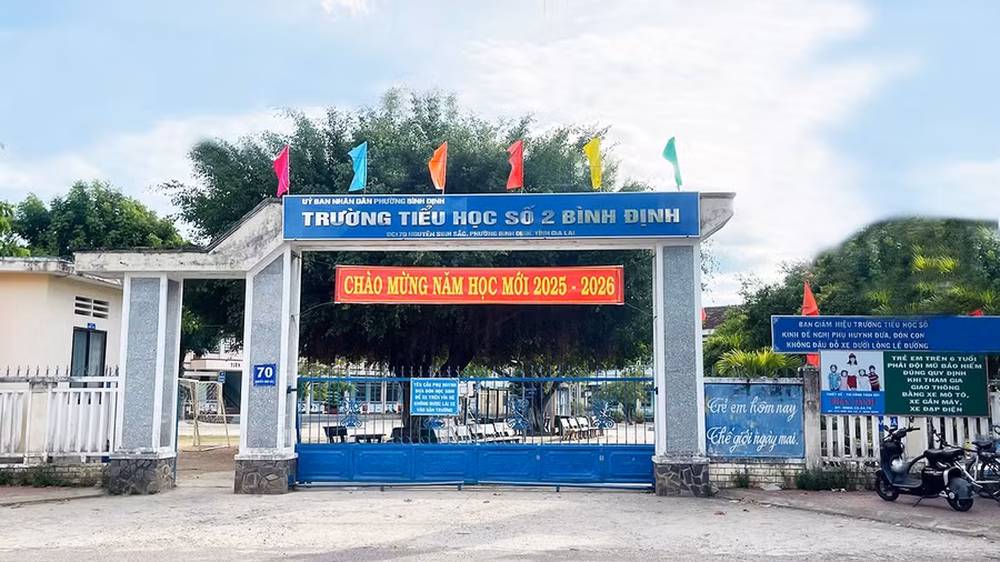 Trường Tiểu học số 2 Bình Định (phường Bình Định). Ảnh: H.Đ