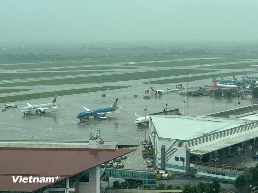 Máy bay của các hãng hàng không tại sân bay nước ta. (Ảnh: PV/Vietnam+)