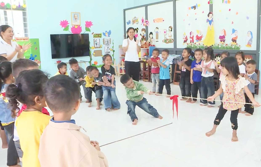 Trụ sở UBND xã Glar (cũ) được chuyển đổi công năng thành Trường Mầm non Glar (xã Đak Đoa).