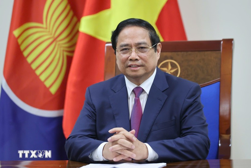 Thủ tướng Phạm Minh Chính gửi thông điệp nhân dịp 58 năm kỷ niệm ngày thành lập Hiệp hội các nước Đông Nam Á (ASEAN), và 30 năm Việt Nam tham gia ASEAN. (Ảnh: Dương Giang/TTXVN) thong-diep-cua-thu-tuong.jpg