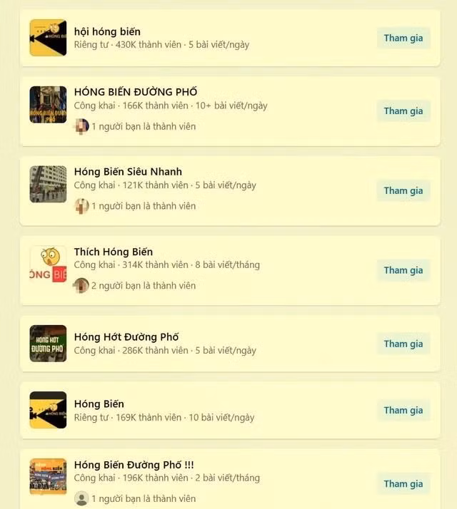 Nhiều hội "hóng biến" đăng những tin chưa được kiểm chứng thu hút đông thành viên. ẢNH: CHỤP MÀN HÌNH