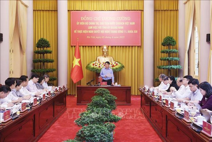 Chủ tịch nước Lương Cường phát biểu chỉ đạo. Ảnh: TTXVN Chủ tịch nước Lương Cường phát biểu chỉ đạo. Ảnh: TTXVN