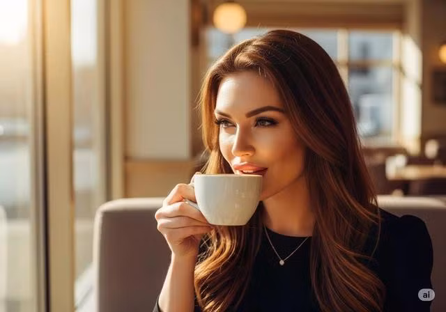 Mỗi tách cà phê uống thêm (tối đa 4 tách mỗi ngày) giúp tăng thêm 2 - 5% khả năng lão hóa khỏe mạnh. Ảnh: AI