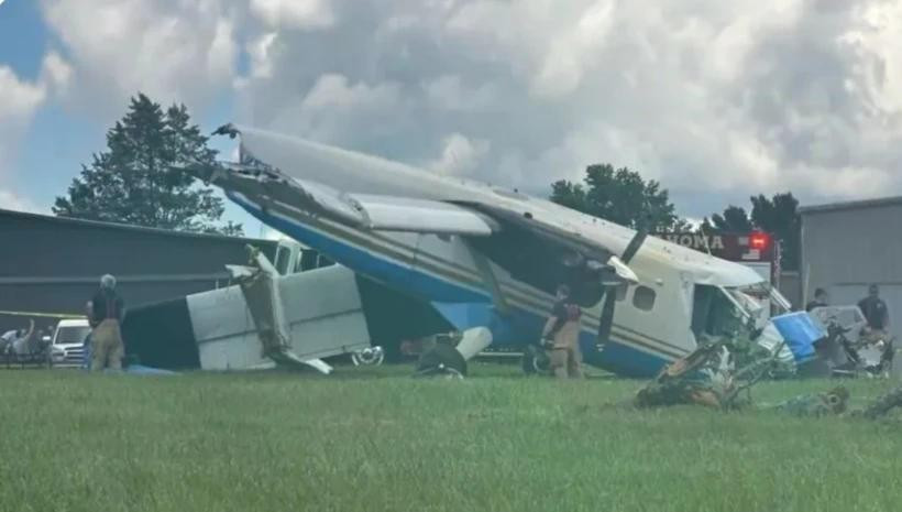 Hiện trường chiếc máy bay rơi ở bang Tennessee (Mỹ). (Nguồn: CNN) qtee.jpg