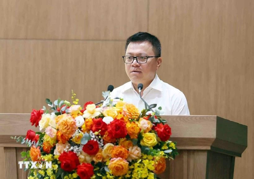 Ông Lê Quốc Minh, Ủy viên Trung ương Đảng, Phó trưởng Ban Tuyên giáo-Dân vận Trung ương, Tổng Biên tập Báo Nhân Dân, Bí thư Đảng ủy, Chủ tịch Hội Nhà báo Việt Nam. (Ảnh: Phạm Kiên/TTXVN) chu-tich-hnb.jpg
