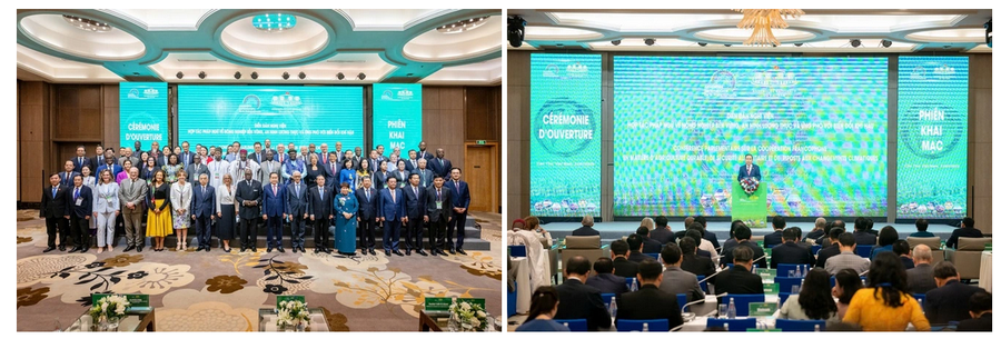 Chủ tịch Quốc hội Trần Thanh Mẫn tại Diễn đàn Hợp tác Pháp ngữ về nông nghiệp bền vững, ngày 21.1.2025. Ảnh: Lâm Viên