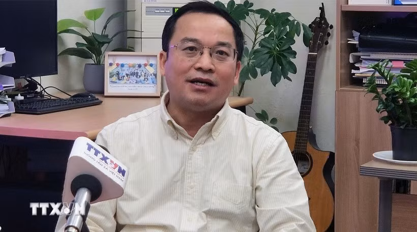 Giáo sư Thái Đức Kiên, Khoa Xây dựng và Môi trường đánh giá quyết tâm triển khai tinh gọn bộ máy của Đảng và Nhà nước ta là một thành công lớn. (Ảnh: Trường Giang/TTXVN)