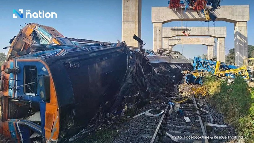 Hiện trường vụ tai nạn. (Nguồn: Phòng cháy chữa cháy và Cứu hộ Thái Lan)