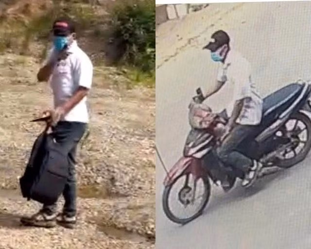 Hình ảnh nghi phạm thực hiện vụ cướp. ẢNH: CHỤP MÀN HÌNH