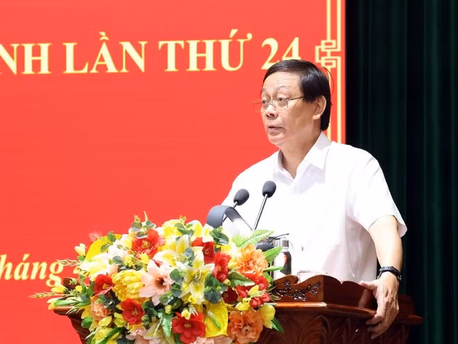 Ông Nguyễn Đức Thanh, Bí thư Tỉnh ủy Ninh Thuận, phát biểu kết luận hội nghị. Ảnh: Công Thử/TTXVN