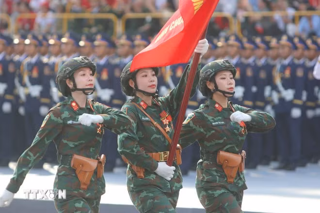 Các khối của Lực lượng Quân đội nhân dân Việt Nam tham gia Tổng duyệt. Ảnh: Thanh Vũ/TTXVN