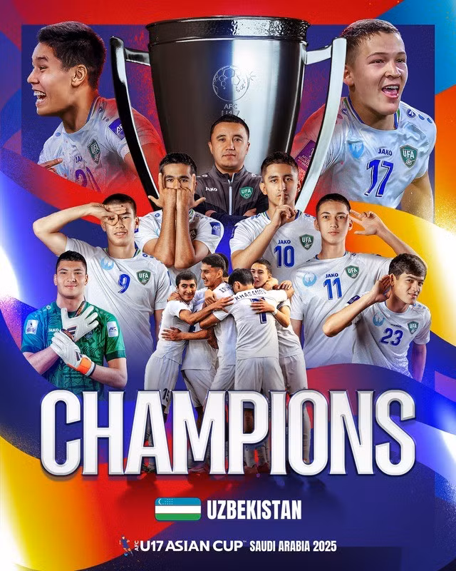 U17 Uzbekistan giành chức vô địch thứ 2 trong lịch sử giải đấu