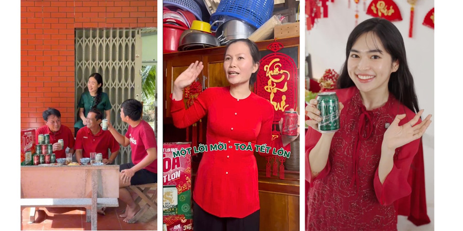 My Tạo, Rảnh Thị và Khánh Vân cùng tham gia trào lưu đón triệu lì xì từ Bia Saigon.