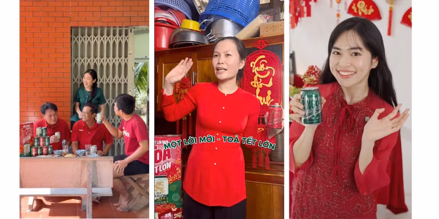 My Tạo, Rảnh Thị và Khánh Vân cùng tham gia trào lưu đón triệu lì xì từ Bia Saigon.