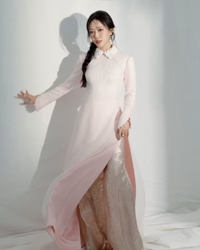 Diệu Nhi tham gia đường đua áo dài du xuân