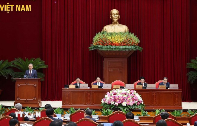 Tổng Bí thư Tô Lâm phát biểu tại Hội nghị. (Ảnh: Thống Nhất/TTXVN) 2tb.jpg