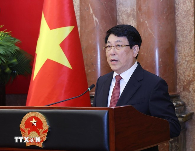 Chủ tịch nước Lương Cường phát biểu chỉ đạo. (Ảnh: Lâm Khánh/TTXVN) Chủ tịch nước Lương Cường phát biểu chỉ đạo. (Ảnh: Lâm Khánh/TTXVN)