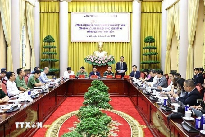 Quang cảnh buổi họp báo. (Ảnh: Minh Đức/TTXVN) Quang cảnh buổi họp báo. (Ảnh: Minh Đức/TTXVN)