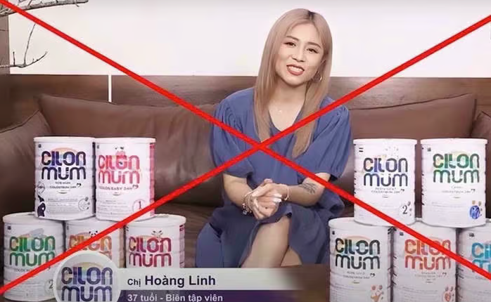 MC Hoàng Linh quảng cáo sữa giả từ Hiup đến Cilonmum. Ảnh: Tư liệu MC Hoàng Linh quảng cáo sữa giả từ Hiup đến Cilonmum. Ảnh: Tư liệu