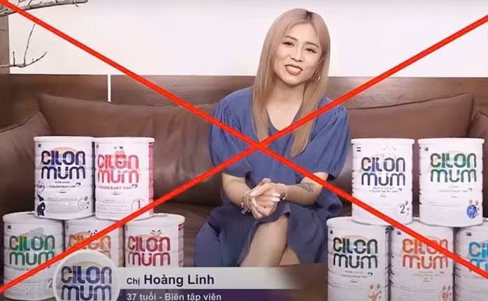 MC Hoàng Linh quảng cáo sữa giả từ Hiup đến Cilonmum. Ảnh: Tư liệu