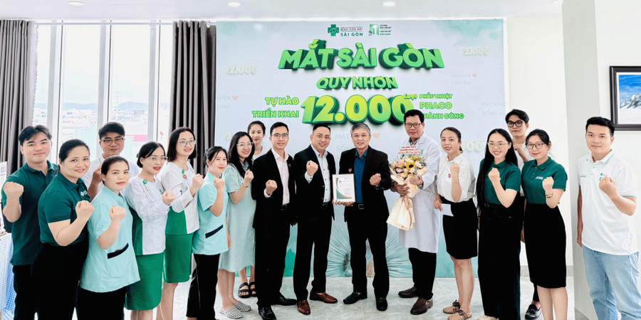 Bệnh viện Mắt Sài Gòn Quy Nhơn đạt cột mốc 12.000 lượt phẫu thuật Phaco thành công. Bệnh viện Mắt Sài Gòn Quy Nhơn vinh dự đạt cột mốc 12.000 lượt phẫu thuật Phaco thành công.