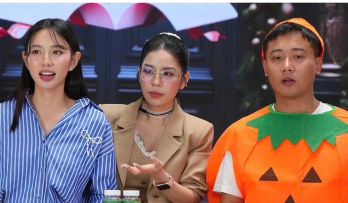 Hoa hậu Thuỳ Tiên, Hằng Du Mục và Quang Linh Vlogs (từ trái qua phải). Ảnh: H.T. Hoa hậu Thuỳ Tiên, Hằng Du Mục và Quang Linh Vlogs (từ trái qua phải).