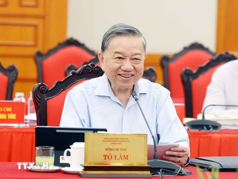 Tổng Bí thư Tô Lâm phát biểu. (Ảnh: Thống Nhất/TTXVN)