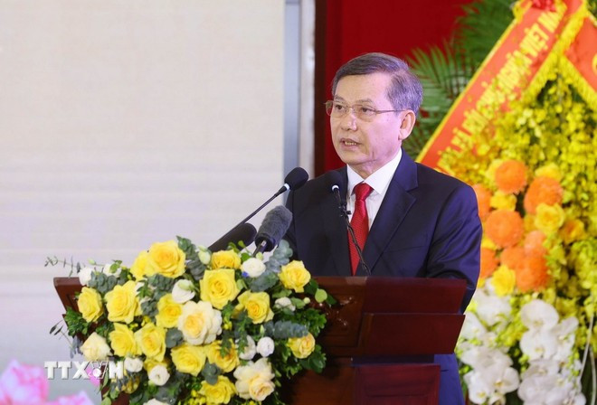 Đồng chí Lê Minh Trí, Bí thư Trung ương Đảng, Bí thư Đảng ủy, Chánh án Tòa án Nhân dân tối cao phát biểu. (Ảnh: Phạm Kiên/TTXVN) Đồng chí Lê Minh Trí, Bí thư Trung ương Đảng, Bí thư Đảng ủy, Chánh án Tòa án Nhân dân tối cao phát biểu. (Ảnh: Phạm Kiên/TTXVN)