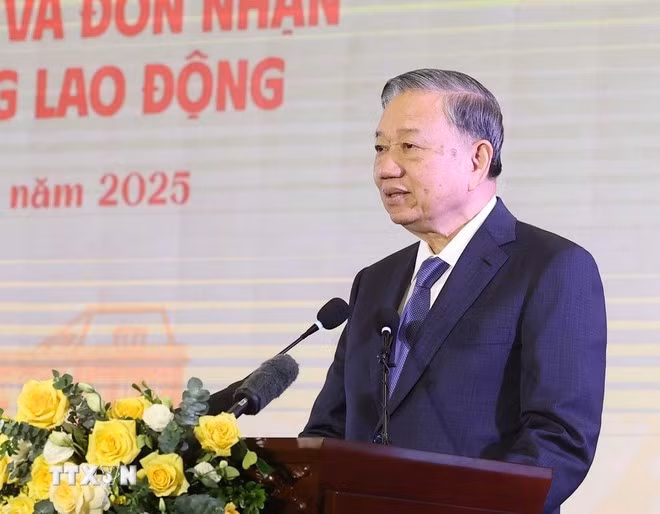 Tổng Bí thư Tô Lâm phát biểu. (Ảnh: Phạm Kiên/ TTXVN)