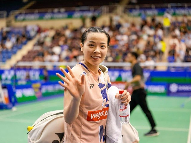 Niềm vui của Nguyễn Thùy Linh sau chiến thắng vất vả trước khắc tinh Liang Ting-yu. ẢNH: ĐỘC LẬP Niềm vui của Nguyễn Thùy Linh sau chiến thắng vất vả trước khắc tinh Liang Ting-yu. ẢNH: ĐỘC LẬP