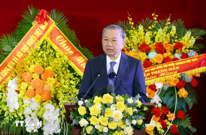 Tổng Bí thư Tô Lâm phát biểu. (Ảnh: Phạm Kiên/ TTXVN) Tổng Bí thư Tô Lâm phát biểu. (Ảnh: Phạm Kiên/ TTXVN)