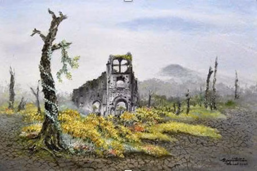 Tác phẩm “Đến mùa hoa nở” của nữ họa sĩ Nguyễn Thị Tâm (TP Hồ Chí Minh).