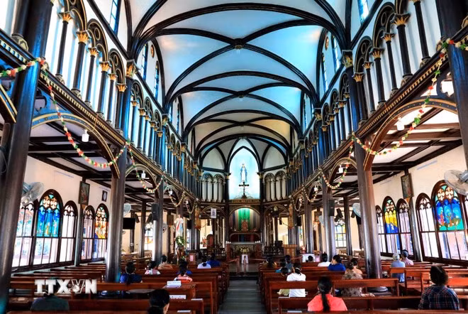 Nhà thờ gỗ Kon Tum. (Nguồn: TTXVN)