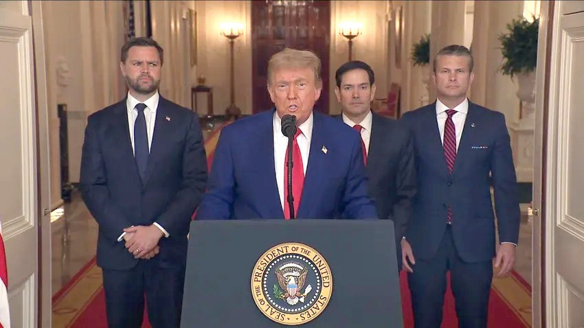 Tổng thống Donald Trump phát biểu sau khi Mỹ tấn công Iran. Ảnh: POOL/CNN tong-thong-my-donald-trump-phat-bieu-sau-khi-my-tan-cong-iran.jpg