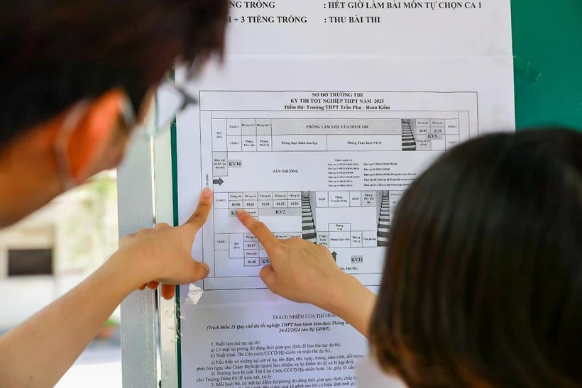 Thí sinh làm thủ tục dự thi tại một điểm thi. Ảnh: Khánh Hòa/TTXVN thoi-tiet-ngay-26dd.jpg
